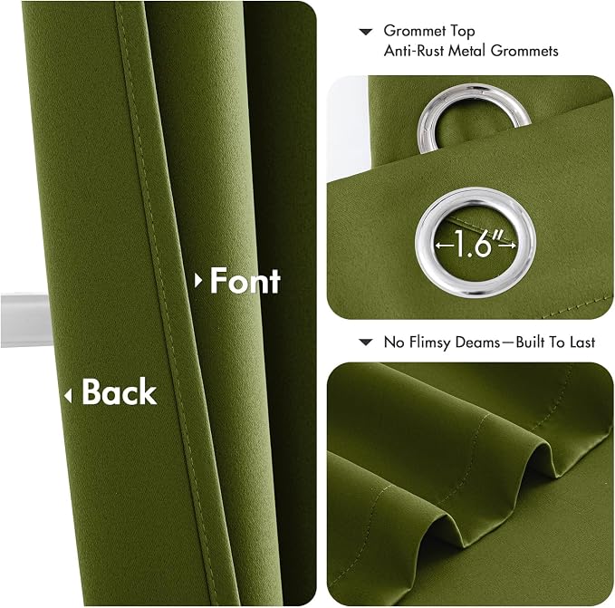 MIULEE Blackout Curtains for Bedroom Living Room 2 Panels, Thermal Insulated