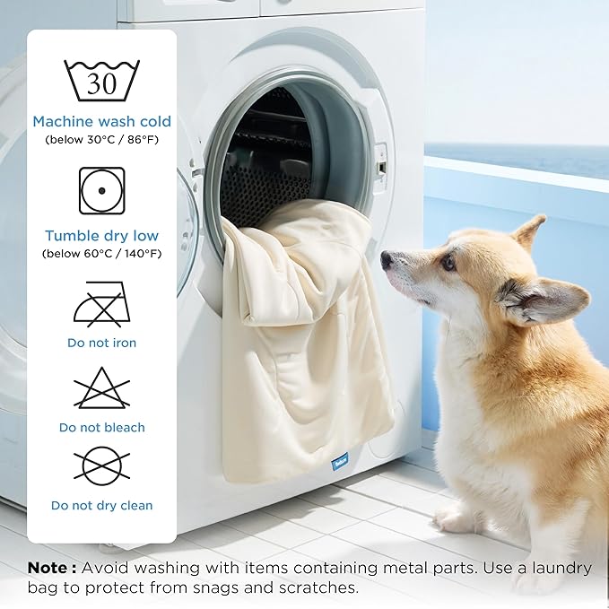 Bedsure Cooling Blanket for Bed with Breathable Air-Core Fill Q-MAX>0.4 - Lightweight Pet Cat Throw Cold Blanket Washable for Summer，Soft Dog Cooling Mat for Couch, Beige, 60x80