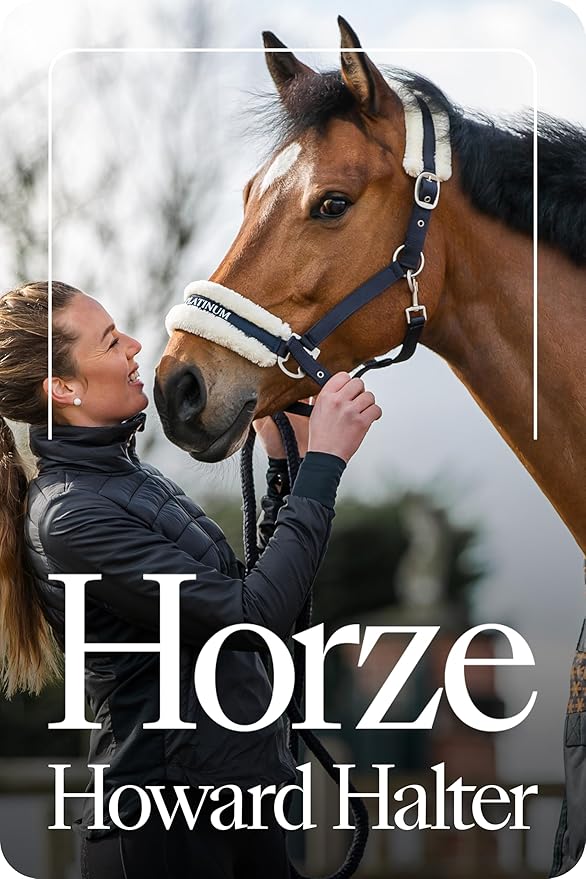 HORZE Howard Soft Fleece Padded Adjustable Polyester Horse Halter - Peacoat Dark Blue - Horse