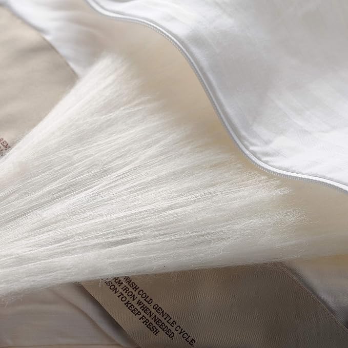 CUDDLE DREAMS Silk Comforter for Spring/Summer/Fall, 100% Long-Strand Silk Filling, Natural & Breathable (Queen Size)
