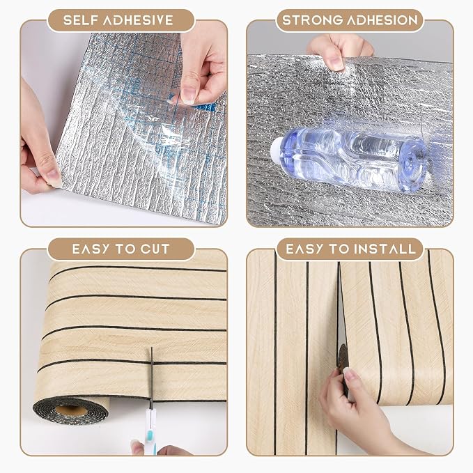 VEELIKE White Oak Wood Wall Panels Peel and Stick Foam Slat Wall Panel