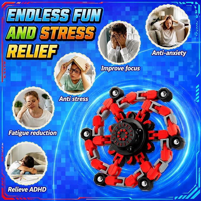 9PCS Transformable Fidget Spinners, Sensory Fidget Deformable Chain DIY Robot Spinner Sensory for Boys, Fidget Toys for Party Favors Travel Toys