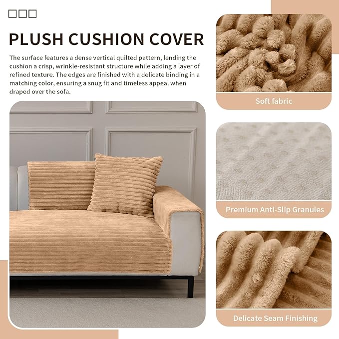Waterproof Pet Couch Cover for Dogs, Sofa Covers Washable & Non-Slip, Soft Dog Bed Blanket Protector for Sectional, Loveseat, Home & Patio Furniture (Khaki, 35"x82" 1 Pack)