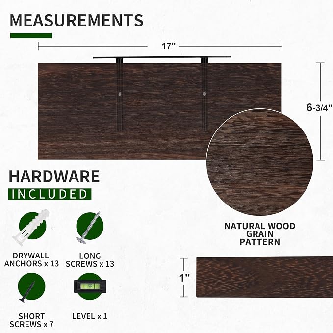 Marsmiles Wood Floating Shelves