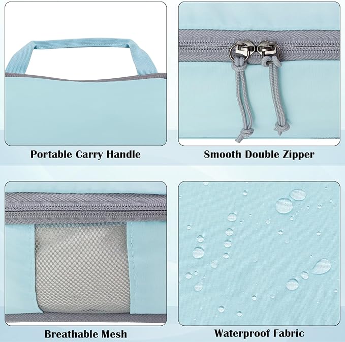Compression Packing Cubes for Travel, Expandable Compression Bags Travel Cubes for Packing Suitcase Organizer Bags Set (Blue, 4 pcs)