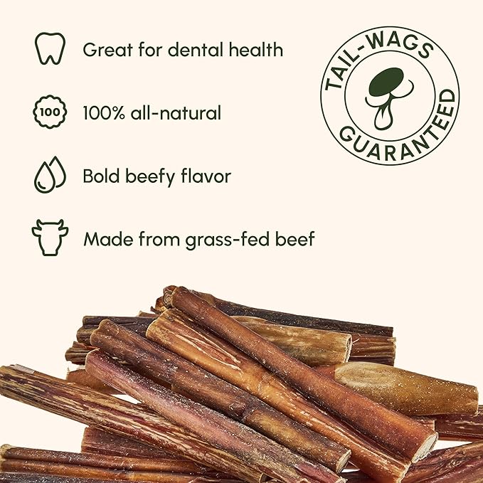 Downtown Pet Supply USA Sourced Bully Sticks for Dogs - Grass-fed Beef Chews, Low-Odor & Rawhide-Free, Long Lasting Dog Treats - Healthy, Safe & Delicious Chews (6" 15 Pack)