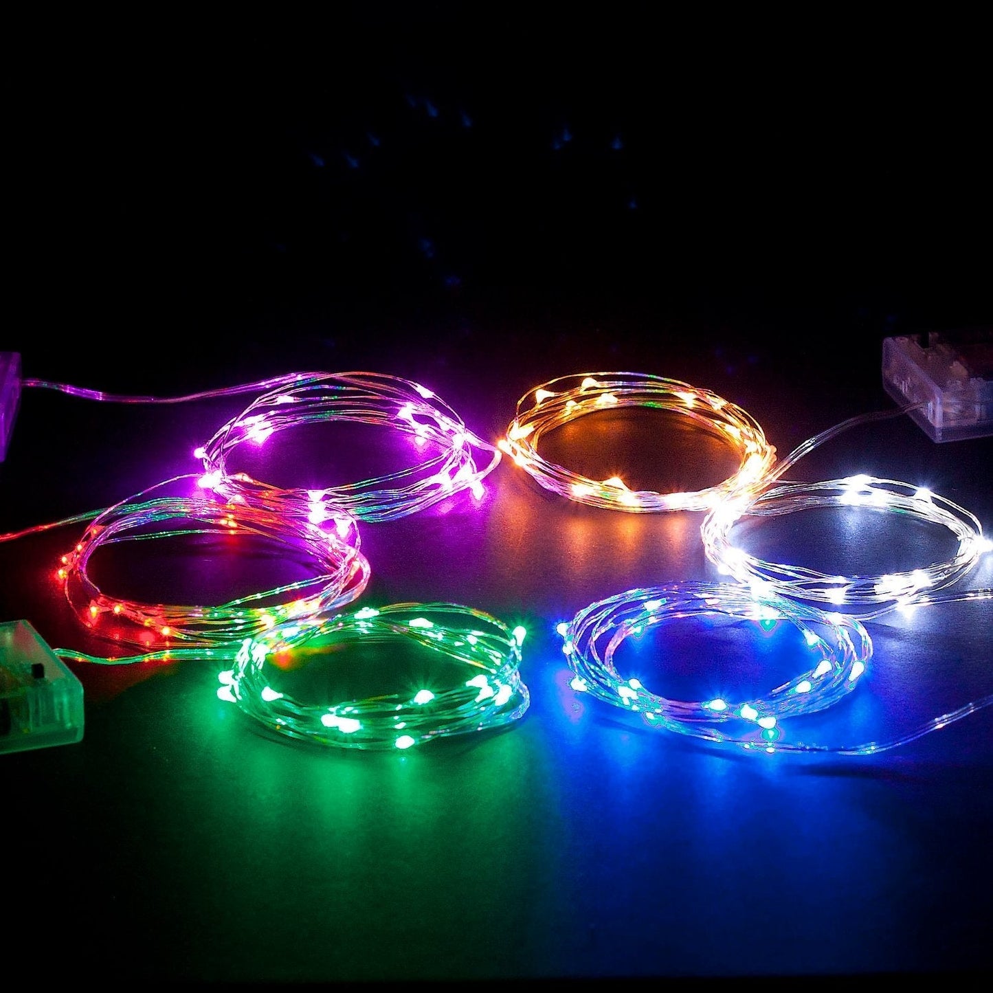 RTGS 30 LEDs Warm White Color String Lights Silver Wire Indoor and Outdoor 9.5 Feet Firefly Starry Fairy Lights Battery Powered for DIY, Christmas, Holidays, Party, Bedroom and Centerpieces