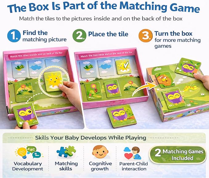 Busy Book for Toddlers 1-3, Books for 1 Year Old, Toddler Busy Book with 4 Books, 2 Sets of Flash Cards, 2 Puzzles & Matching Game, Learning Toys for 1 Year Old, Montessori Preschool Activity Set