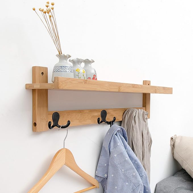 IBosins 16 Pack Heavy Duty Double Prong Coat Hooks Wall Mounted