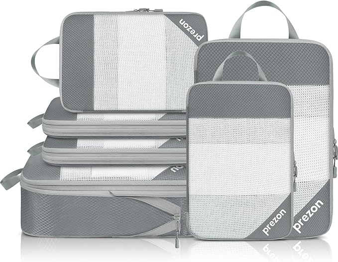8 Set/6 Set/4 Set Compression Packing Cubes for Travel, Lightweight Vacation Travel Essentials, Travel Accessories for Suitcase Organizer Bags Set, Durable Luggage Organizer