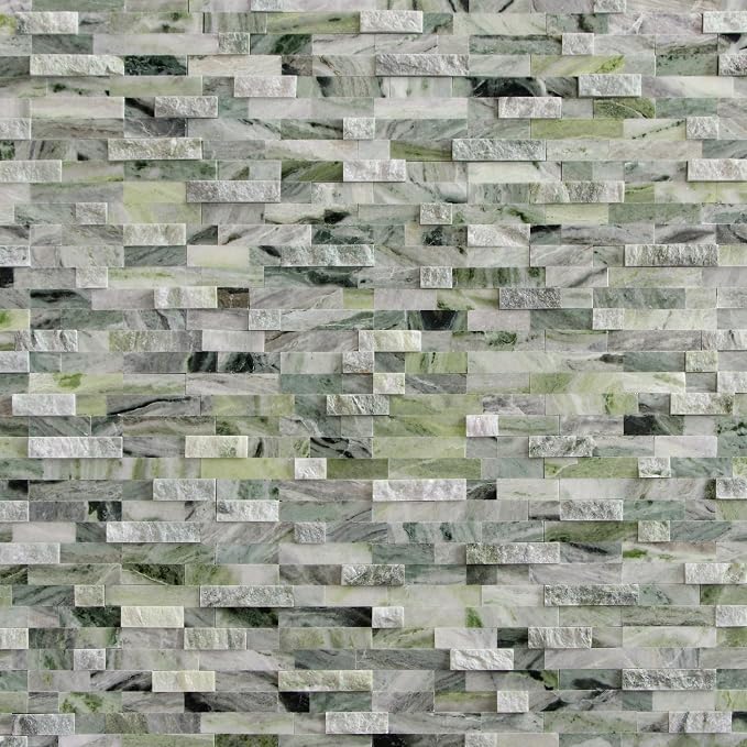 SUNWINGS 5-Sheet Peel and Stick Mosaic Natural 3D Stone Self Adhesive Marble
