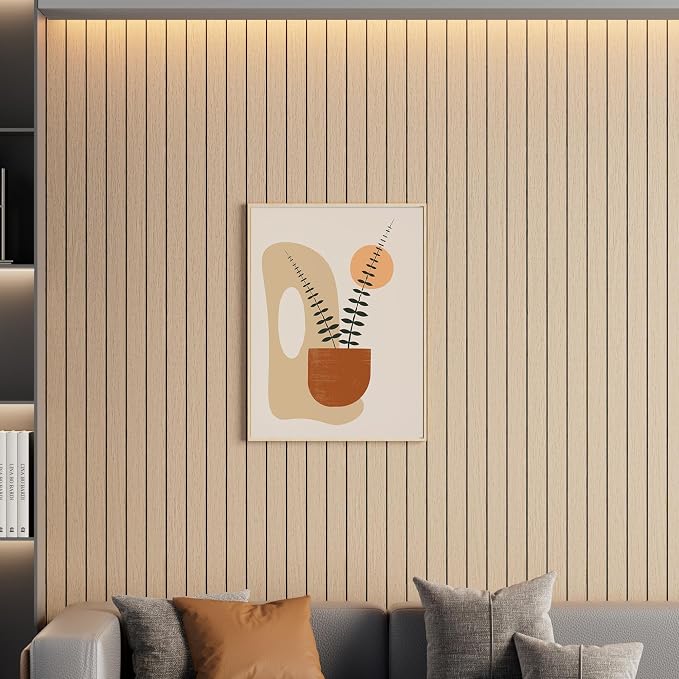 Arthome Peel and Stick Slat Wall Panels 15.7 "x240, Self-Adhesive PVC Wood