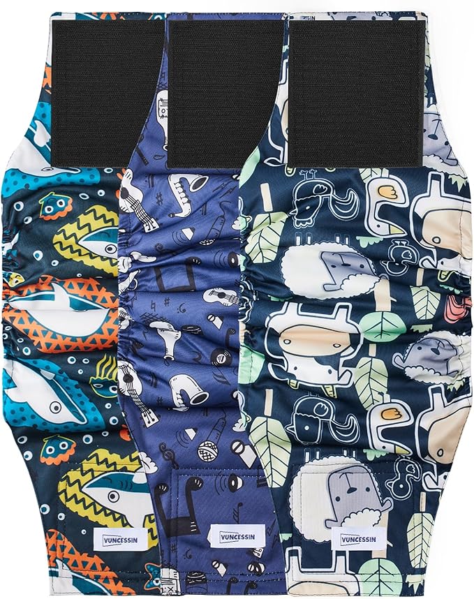 Washable Dog Diapers Male Reusable, Premium Belly Bands for Male Dogs, Pack of 3, High Absorbing Extra Large Male Dog Pee Wraps for Doggies in Incontinence or Excitable Urination and Training(XL)