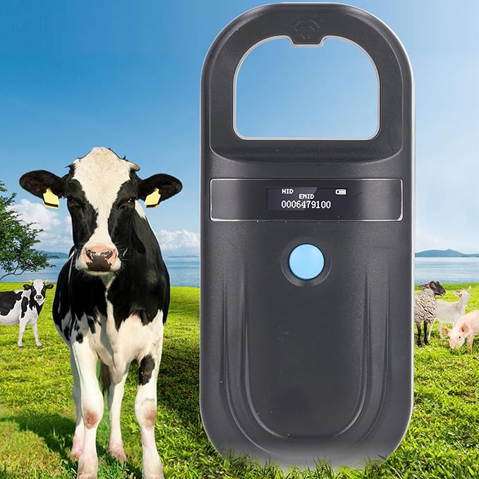 Animal ID Reader Pet Microchip Scanner Tag Reader with OLED Display USB Rechargeable 134.2KHz for Dogs Cats Pigs Animal Management