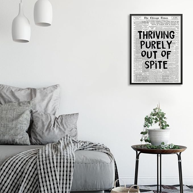 Black And White Newspaper Poster Fashion Fun Motivational Quote Wall Art