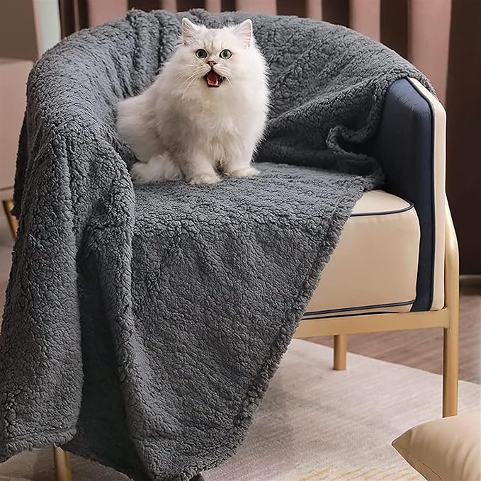 Pet Blankets for Couch Sofa Bed Dog Blankets Reversible Cat Blanket Soft Furniture Protector Cover for Small Medium Large Dogs Cats, Orange, 41 x 65 inches