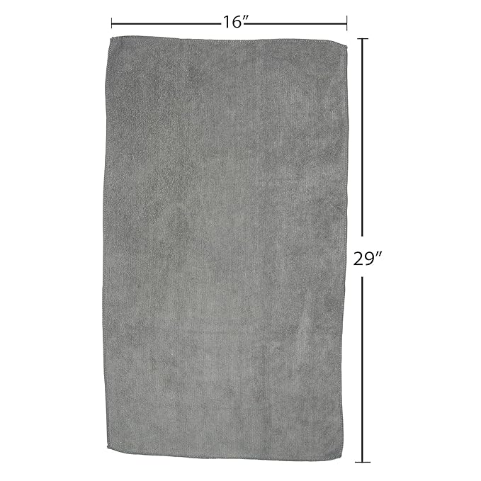 Fromm Softees Microfiber Salon Hair Towels for Hairstylists, Barbers, Spa, Gym in Grey, 16" by 29", 10 count Perfect Hair Care Towel for Drying Curly, Long, Wavy Hair