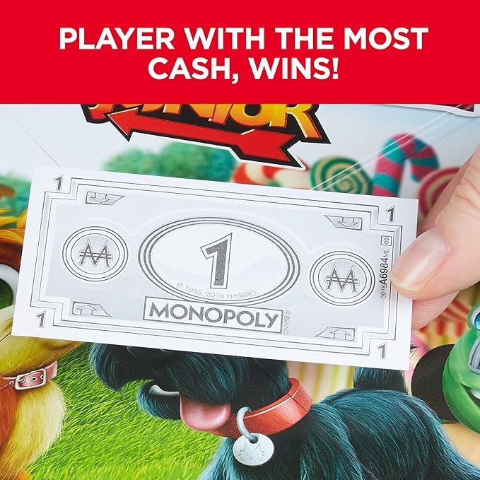 Monopoly Junior Board Game for 4 Players, Ages 5 and up (Amazon Exclusive)