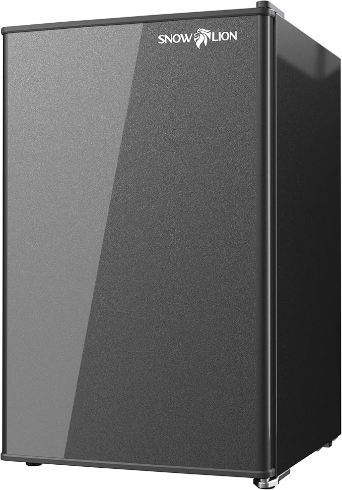 Premium Black Mini Fridge, 65L Undercounter Refrigerators, 90 Can Capacity, 2.3 Cu.ft. Freestanding Drink Fridge with Solid Door, Compact refrigerator with Reversible Door