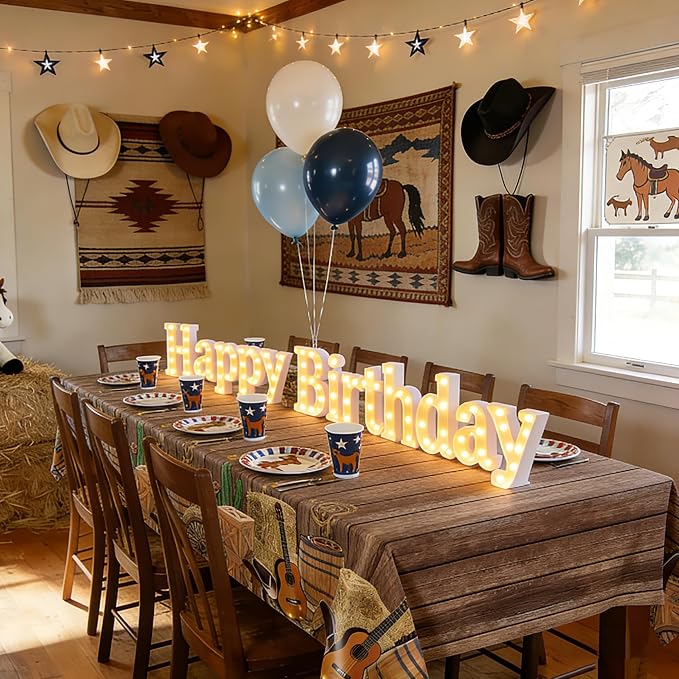 Kochorie 54 Inch X 100 Feet Western Party Tablecloth Roll, Disposable Western