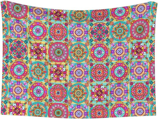 Boho Throw Blanket - Colorful Bohemian Floral Blanket for Dog Cat Pet Blankets 30x20 for Couch Sofa Bed