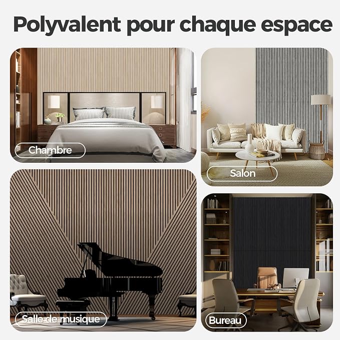 AKUMAX 2 Pack Acoustic Panels, Wood Slat