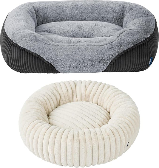 Bedsure Donut Medium Dog Bed and Washable Dog Bed