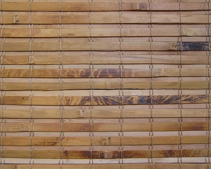 Cordless Woven Wood Roman Shades, 34W x 60H, Hatteras Camel, Sizes 20-72 Wide