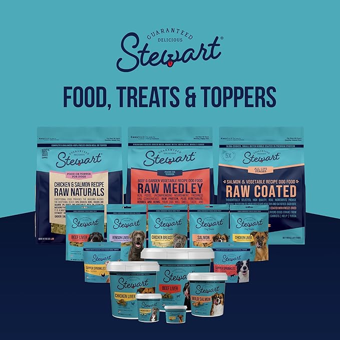 Stewart 100% Chicken Liver Dog Treats, 16 oz Pouch, ~300 Pieces, Freeze Dried Raw, Single Ingredient, 60% Protein Training Treats or Meal Topper, Grain Free, Gluten Free