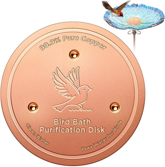 Bird Bath Copper Disk, Copper Disk for Bird Bath Cleaning, A Universal Purification Fit for Outdoor Bird Baths