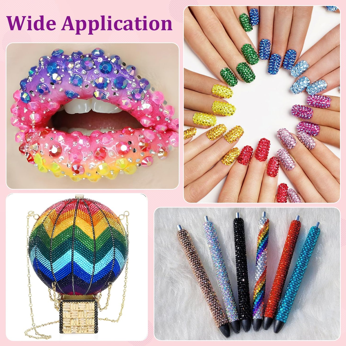 30000Pcs Resin Rhinestones with Tweezers for Crafting, Mixed-Color 3mm Bedazzling Crystal with 1Pcs 10ml B7000 Jewelry Glue for DIY Crafts Clothing Tumblers Shoes Fabric Nail Art