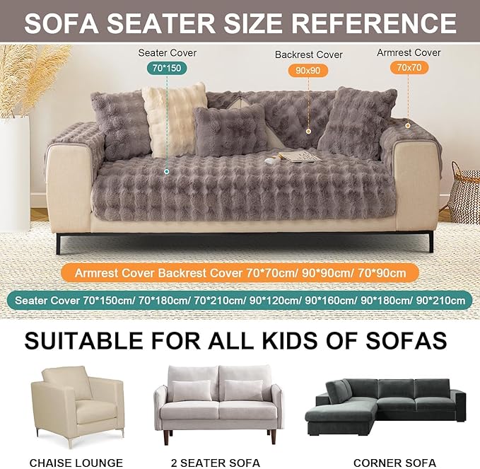 Couch Covers For Dogs,Funny Fuzzy Pet Couch Cover,Plush Solid Colour Non-Slip Couch Cover,Big Dog Bed Blanket, Washable Soft Plush Throw Protector For Bed Couch Car Sofa (27.56x70.87in, Dark Grey)