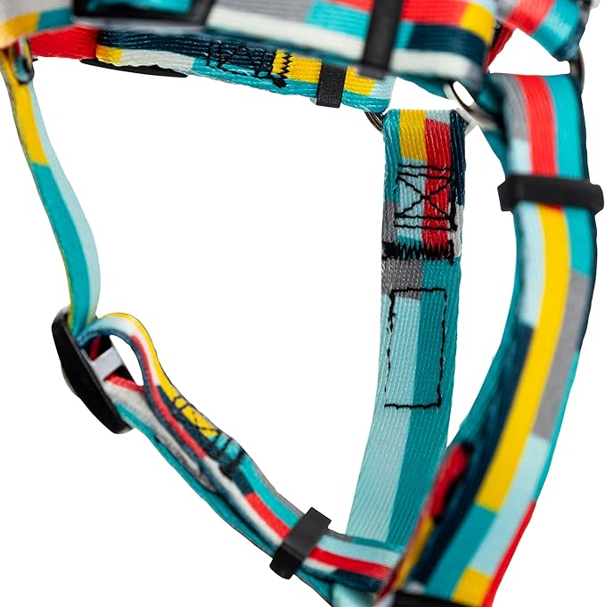 Wolfgang Heavy Duty Adjustable Dog Harness, Pull-Tested for Walking & Training, Mixtape Print, Small