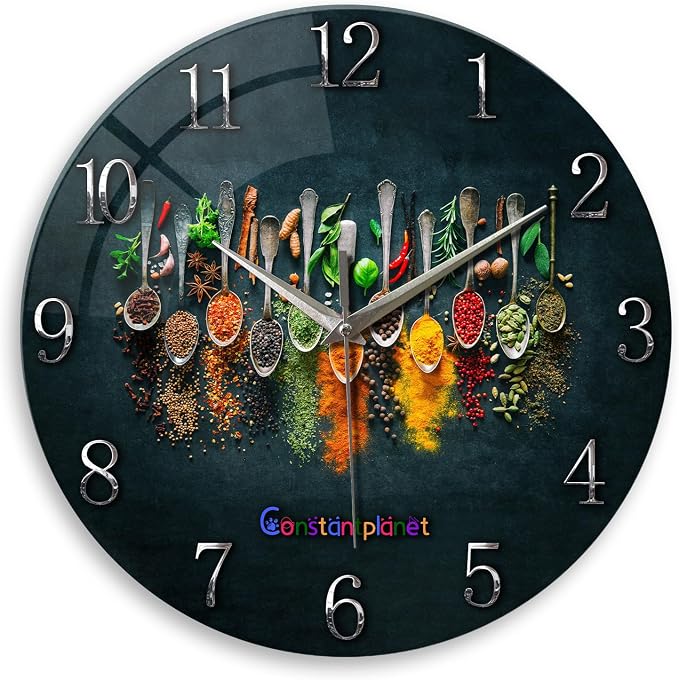 Kitchen Wall Clock Battery Operated 12 Inches Round Decorative Clocks