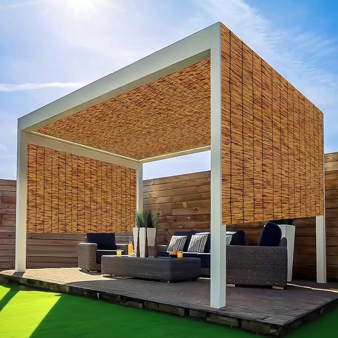Bamboo Fencing–Handwoven, Bamboo wall Panel Outdoor Privacy Reed Screening