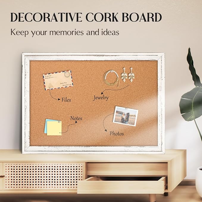 Cork Board Bulletin Board, Hanging Vision Board, Pin Board