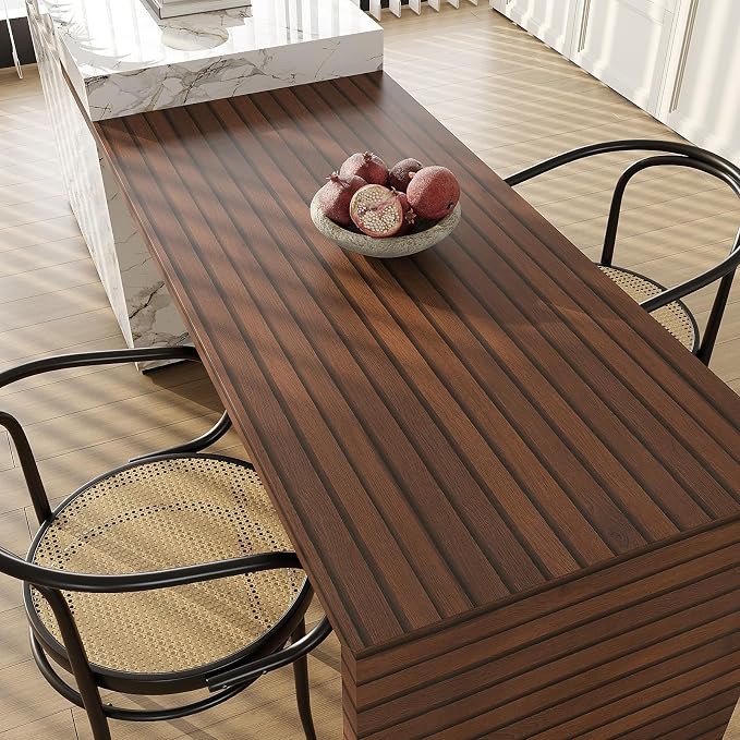 VEELIKE Walnut Wooden Slat Wallpaper Peel and Stick Waterproof Dark Wood