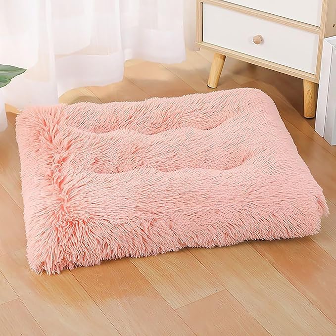 Dog Crate Mat, Dog Bed for Large Dogs, Comfy Fluffy Kennel Pad Anti-Slip for Dog beds & Furniture, Quilted Dog Bed for Pets for Medium/Small Dogs Cats (Color : Yellow, Size : 30x21)