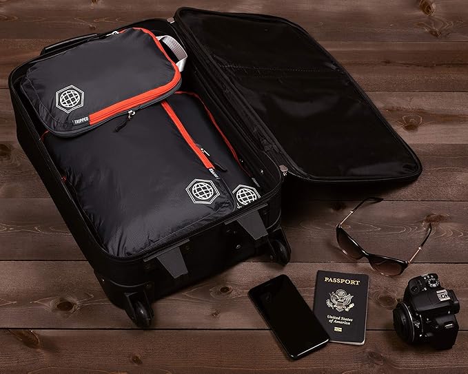 Compression Packing Cubes Set for Travel - Lightweight, Durable Clothes Organizer for Carry-On Luggage and Suitcases by TRIPPED Travel Gear