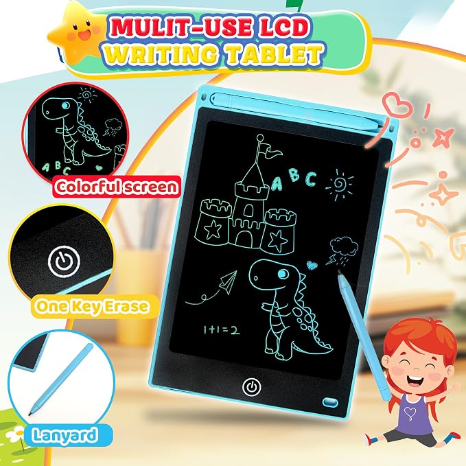 12PC Sensory Travel Toys Pack for Toddler 3 4 5 Year Old Quiet Airplane Travel Activities Essential with Icd Writing Tablet Suction Cup Color Sorting Toy for Kid ADHD Autistic Fidget Gift