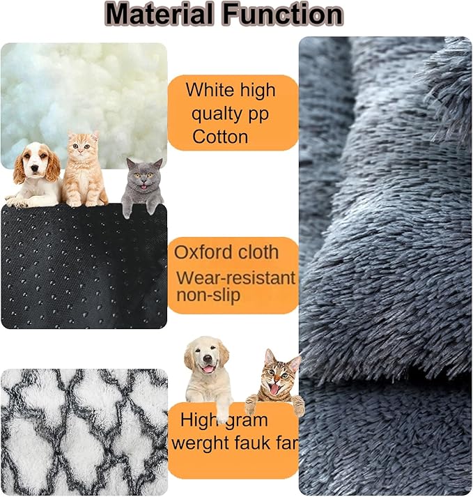 Dog Crate Mat, Dog Bed for Large Dogs, Comfy Fluffy Kennel Pad Anti-Slip for Dog beds & Furniture, Quilted Dog Bed for Pets for Medium/Small Dogs Cats (Color : A 2, Size : 43x29)