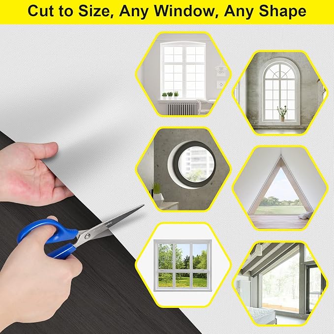 FADOTY Cuttable Blackout Shades Fabric Sheet, Portable 100% Black Out Window