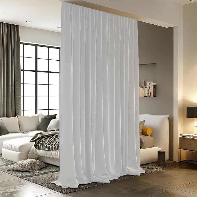 Room Divider Curtains for Ceiling Track Rod, 4.3 ft Wide x 10 ft Tall