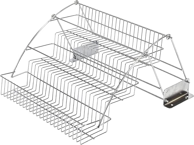 Hardware Resources 3-Tier Pull Down Spice Rack - Chrome-Finished Steel Retractable Organizer for Spice Bottles & Seasoning Jars - Easy to Install, Screws Included - Fits 15” Opening Wall Cabinet