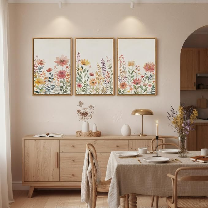Framed Watercolor Floral Wall Art