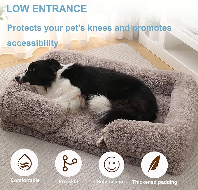 Dog Beds Large Sized dog Orthopedic, Sofa Dog Bed with Waterproof Lining and Nonskid Bottom, Rectangle Washable Dog Bed for Medium Small Dogs and Cats Comfortable ( Color : Pink , Size : 31 x 21" )