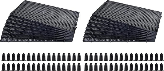 ALEGI Plastic Grid Divider Tray Egg Crate Louvre Aquarium Fish Tank Bottom Isolation with Bracket (8pcs Black) (Pack of 2)