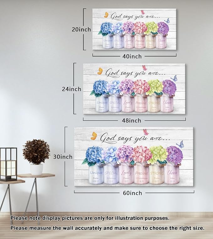Cao Gen Decor ArtH43050 Inspirational Bible Verse Wall Art: God Says You Are