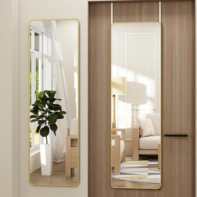 Full Length Door Mirror 14x48, Metal Frame