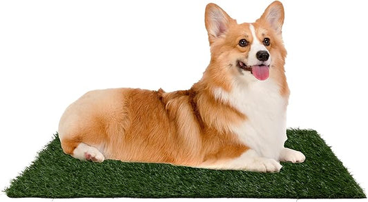 Artificial Grass Puppy Pee Pad for Dogs and Small Pets - Set of Three 23x18.5-Inch Reusable 3-Layer Turf Pads for Dogs - Indoor and Outdoor Fake Grass Potty Pet Supplies by PETMAKER